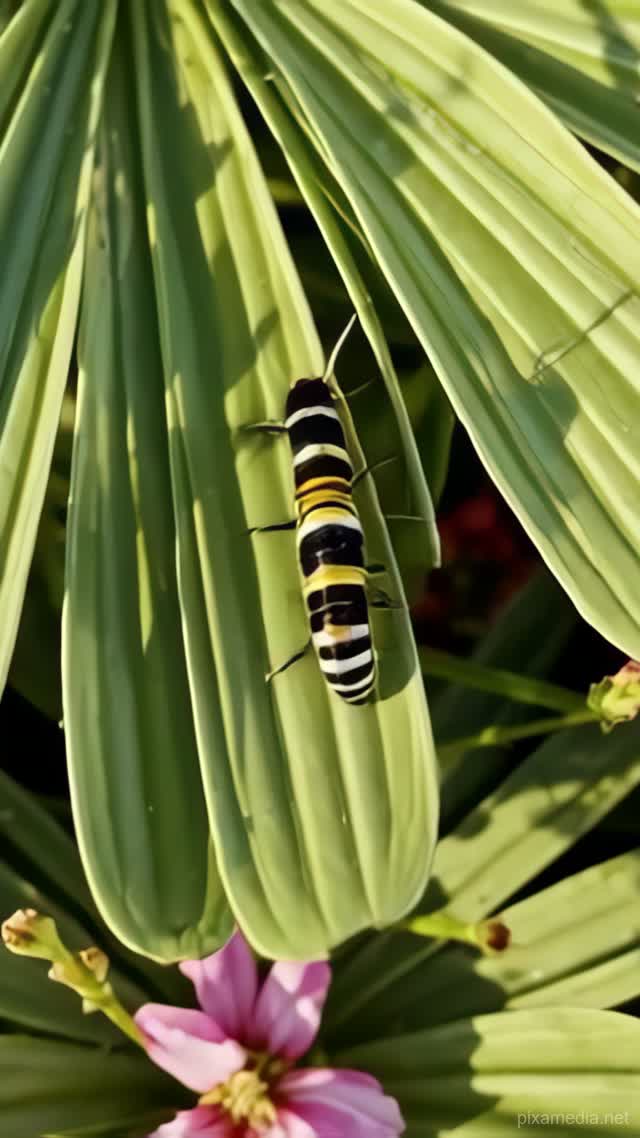 Caterpillar Crosses the Milkweed Vein - Drone & Aerial AI stock